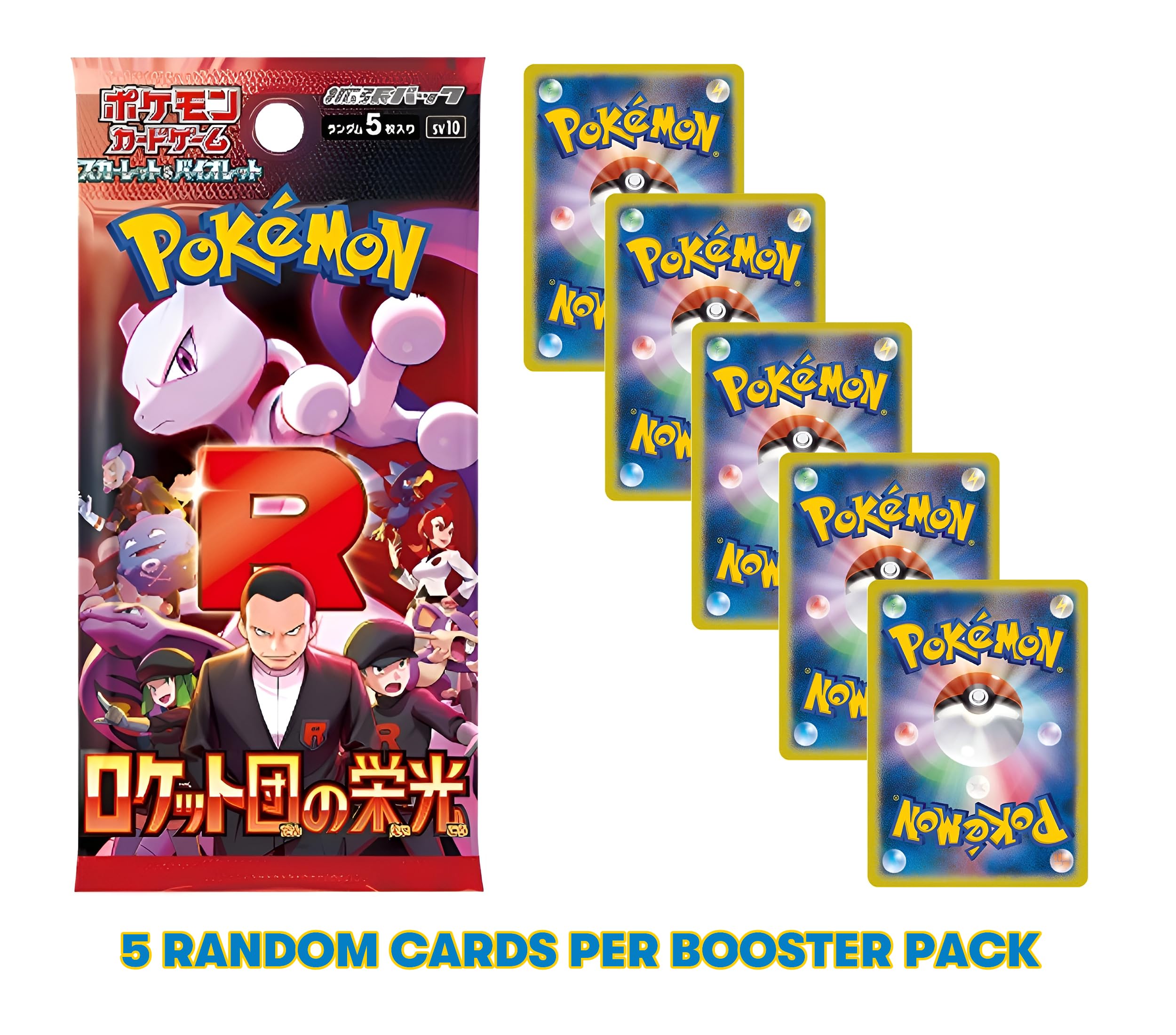 Pokemon TCG Glory of Team Rocket Booster Pack x3, 2.36 in x 3.54